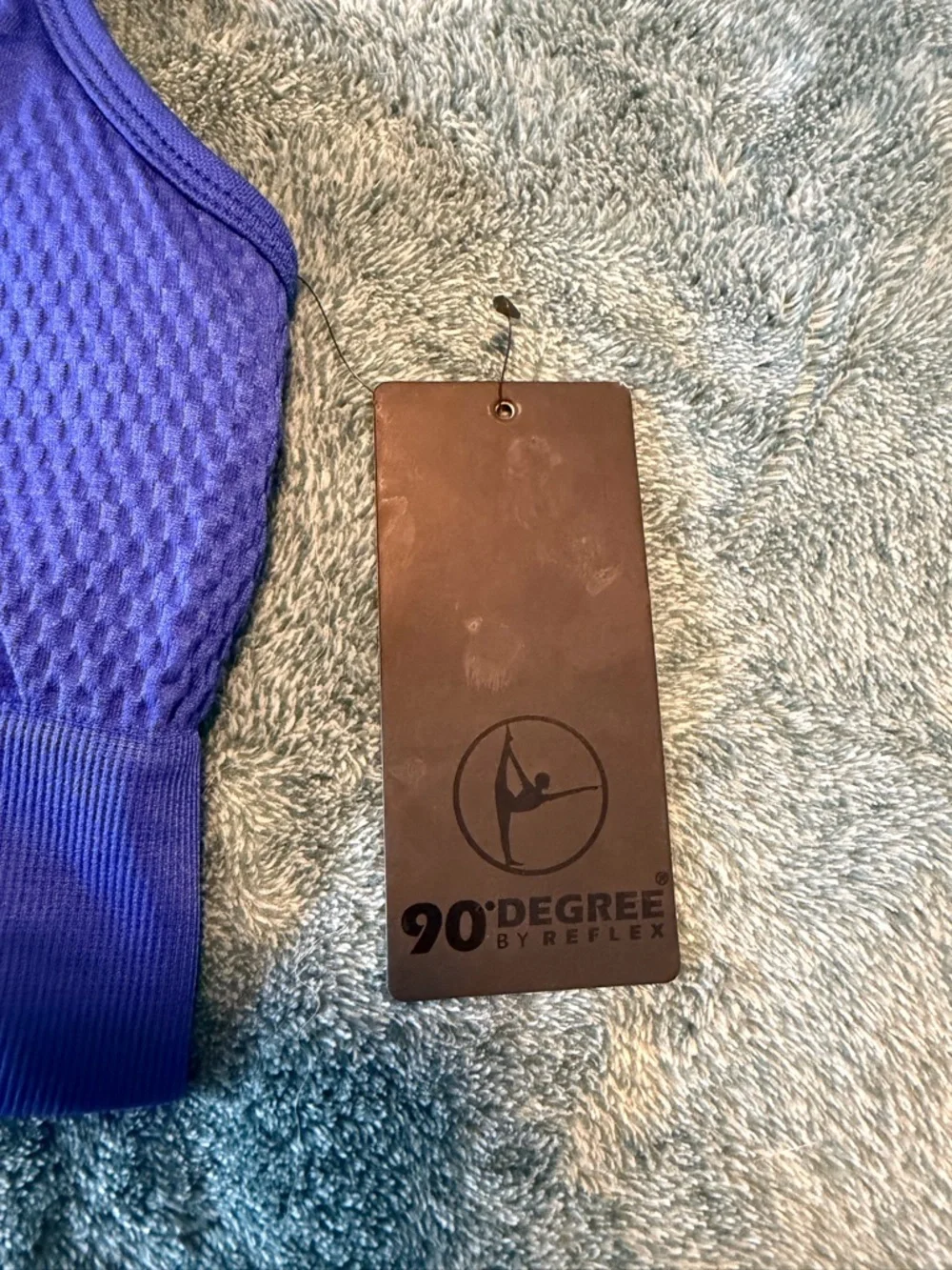 90 Degree by Reflex Royal‎ Blue Front-Zip Racerback Sports Bra Size Small NWT